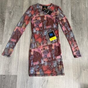 Multicolor Long Sleeve Dress
